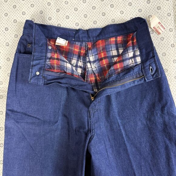 Deadstock Vintage Calvin Klein Straight Jeans 12 Flannel Lined Indigo USA 80s - Picture 5 of 12